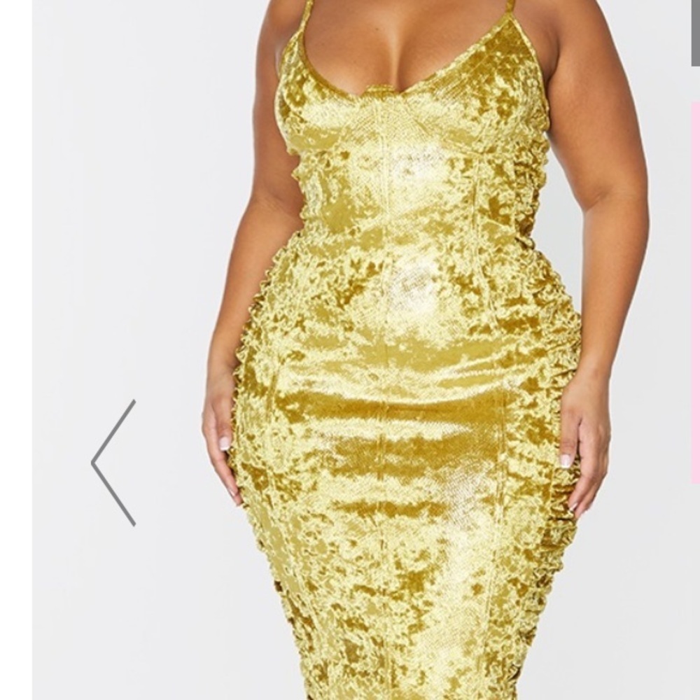 PrettyLittleThing Sequin Bodycon Dress Yellow and Green